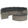 Semicircular garden sofa, 2 pieces, synthetic gray rattan by , Outdoor sofas - Ref: Foro24-3262062, Price: 592,55 €, Discount: %