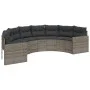 Semicircular garden sofa, 2 pieces, synthetic gray rattan by , Outdoor sofas - Ref: Foro24-3262062, Price: 592,55 €, Discount: %