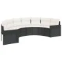 Set de sofá de jardín semicircular 3 pzas ratán sintético negro de , Sofás de exterior - Ref: Foro24-3262069, Precio: 628,58 ...