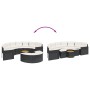 Semicircular 3-piece synthetic rattan garden sofa set in black color. by , Outdoor sofas - Ref: Foro24-3262069, Price: 565,20...