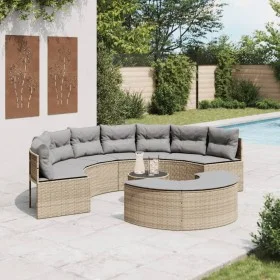 Halbrundes Gartensofa-Set, 3-teilig, aus synthetischem Rattan in Beige. von , Outdoor-Sofas - Ref: Foro24-3262076, Preis: 652...