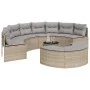 Semicircular 3-piece synthetic rattan garden sofa set in beige color. by , Outdoor sofas - Ref: Foro24-3262076, Price: 652,54...