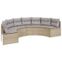 Semicircular 3-piece synthetic rattan garden sofa set in beige color. by , Outdoor sofas - Ref: Foro24-3262076, Price: 642,52...