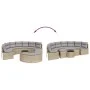Semicircular 3-piece synthetic rattan garden sofa set in beige color. by , Outdoor sofas - Ref: Foro24-3262076, Price: 652,54...