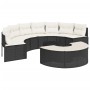 Semicircular 3-piece synthetic rattan garden sofa set in black color. by , Outdoor sofas - Ref: Foro24-3262074, Price: 546,38...
