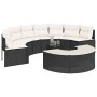Semicircular 3-piece synthetic rattan garden sofa set in black color. by , Outdoor sofas - Ref: Foro24-3262074, Price: 546,38...