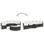 Semicircular 3-piece synthetic rattan garden sofa set in black color. by , Outdoor sofas - Ref: Foro24-3262074, Price: 546,38...