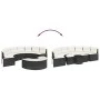 Semicircular 3-piece synthetic rattan garden sofa set in black color. by , Outdoor sofas - Ref: Foro24-3262074, Price: 597,03...