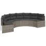 Halbrundes Gartensofa mit grauen Polstern aus synthetischem Rattan. von , Outdoor-Sofas - Ref: Foro24-3318523, Preis: 432,56 ...