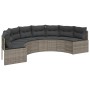 Semicircular garden sofa with gray synthetic rattan cushions by , Outdoor sofas - Ref: Foro24-3318523, Price: 502,32 €, Disco...
