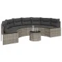 Halbrundes Gartensofa mit grauen Polstern aus synthetischem Rattan. von , Outdoor-Sofas - Ref: Foro24-3318523, Preis: 432,56 ...