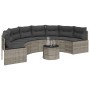 Semicircular garden sofa with gray synthetic rattan cushions by , Outdoor sofas - Ref: Foro24-3318523, Price: 502,32 €, Disco...