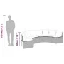Semicircular garden sofa with gray synthetic rattan cushions by , Outdoor sofas - Ref: Foro24-3318523, Price: 432,56 €, Disco...
