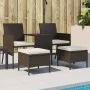 2-seater garden sofa with table and brown PE rattan stools by , Outdoor sofas - Ref: Foro24-317625, Price: 213,26 €, Discount: %