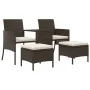 2-seater garden sofa with table and brown PE rattan stools by , Outdoor sofas - Ref: Foro24-317625, Price: 213,26 €, Discount: %