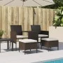 2-seater garden sofa with table and brown PE rattan stools by , Outdoor sofas - Ref: Foro24-317625, Price: 213,26 €, Discount: %