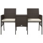 2-seater garden sofa with table and brown PE rattan stools by , Outdoor sofas - Ref: Foro24-317625, Price: 216,53 €, Discount: %