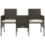2-seater garden sofa with table and brown PE rattan stools by , Outdoor sofas - Ref: Foro24-317625, Price: 213,26 €, Discount: %