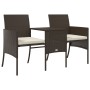 2-seater garden sofa with table and brown PE rattan stools by , Outdoor sofas - Ref: Foro24-317625, Price: 216,53 €, Discount: %