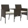 2-seater garden sofa with table and brown PE rattan stools by , Outdoor sofas - Ref: Foro24-317625, Price: 213,26 €, Discount: %