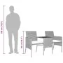 2-seater garden sofa with table and brown PE rattan stools by , Outdoor sofas - Ref: Foro24-317625, Price: 213,26 €, Discount: %