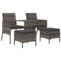 2-seater garden sofa with gray PE rattan table and stools by , Outdoor sofas - Ref: Foro24-317627, Price: 276,82 €, Discount: %
