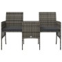 Zweier-Gartensofa mit Tisch und Hockern aus grauem PE-Rattan von , Outdoor-Sofas - Ref: Foro24-317627, Preis: 276,71 €, Rabat...