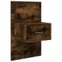 Wall-mounted bedside table with LED lights in smoked oak. by , Nightstands - Ref: Foro24-848165, Price: 57,39 €, Discount: %