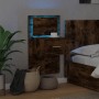 Wall-mounted bedside table with LED lights in smoked oak. by , Nightstands - Ref: Foro24-848165, Price: 58,16 €, Discount: %