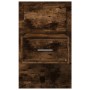 Wall-mounted bedside table with LED lights in smoked oak. by , Nightstands - Ref: Foro24-848165, Price: 58,16 €, Discount: %