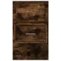 Wall-mounted bedside table with LED lights in smoked oak. by , Nightstands - Ref: Foro24-848165, Price: 57,39 €, Discount: %