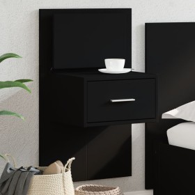 Wall-mounted bedside table with black LED lights by , Nightstands - Ref: Foro24-848159, Price: 60,79 €, Discount: %