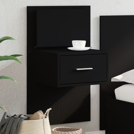 Mesita de noche de pared con luces LED negro de , Mesitas de noche - Ref: Foro24-848159, Precio: 60,71 €, Descuento: %