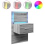 Wall-mounted bedside table with LED lights in Sonoma gray by , Nightstands - Ref: Foro24-848167, Price: 68,05 €, Discount: %