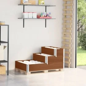 Elevated flowerbed with 3 levels made of solid brown pine wood, 120x80cm. by , Pots and planters - Ref: Foro24-4010312, Price...