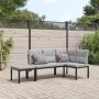 Gartenbankkissen 3-teiliges Set, Stahl mit schwarzer Pulverbeschichtung von , Gartensets - Ref: Foro24-3283654, Preis: 265,15...