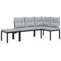 Gartenbankkissen 3-teiliges Set, Stahl mit schwarzer Pulverbeschichtung von , Gartensets - Ref: Foro24-3283654, Preis: 265,15...