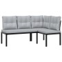 Garden bench with 3-piece cushions, steel frame with black powder coating. by , Garden sets - Ref: Foro24-3283654, Price: 272...