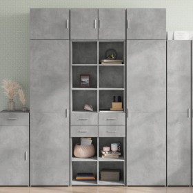 Tall engineered wood sideboard in gray concrete 70x42.5x185 cm by , Sideboards - Ref: Foro24-3281465, Price: 152,88 €, Discou...