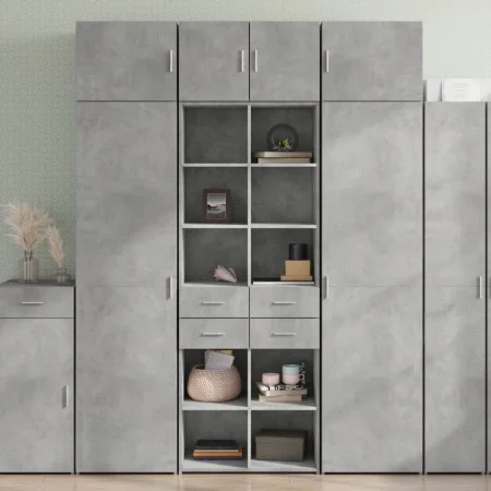 Aparador alto madera de ingeniería gris hormigón 70x42,5x185 cm de , Aparadores - Ref: Foro24-3281465, Precio: 150,94 €, Desc...