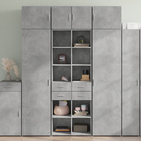 Tall engineered wood sideboard in gray concrete 70x42.5x185 cm by , Sideboards - Ref: Foro24-3281465, Price: 152,88 €, Discou...