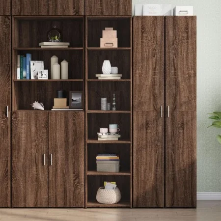 Tall brown oak veneer highboard 45x41x185 cm by , Sideboards - Ref: Foro24-3281679, Price: 100,58 €, Discount: %