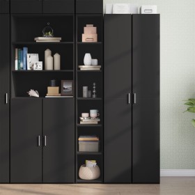 Hoher schwarzer Schrank aus Spanplatte, 30x41x185 cm. von , Sideboards - Ref: Foro24-846412, Preis: 88,21 €, Rabatt: %
