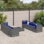 Garden furniture set 9 pieces and gray synthetic rattan cushions by , Garden sets - Ref: Foro24-3308047, Price: 592,61 €, Dis...