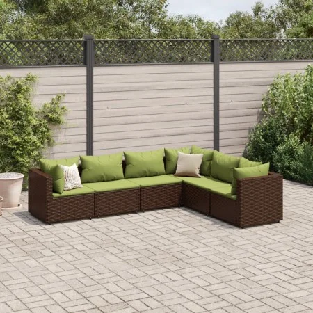 Gartenmöbel-Set, 6-teilig, mit braunen Kunststoff-Rattan-Kissen. von , Gartensets - Ref: Foro24-3308142, Preis: 455,12 €, Rab...