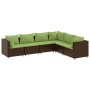 Gartenmöbel-Set, 6-teilig, mit braunen Kunststoff-Rattan-Kissen. von , Gartensets - Ref: Foro24-3308142, Preis: 472,00 €, Rab...
