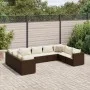 Garden furniture set 9 pieces with brown synthetic rattan cushions by , Garden sets - Ref: Foro24-3308265, Price: 591,80 €, D...