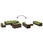 Garden furniture set 9 pieces with brown synthetic rattan cushions by , Garden sets - Ref: Foro24-3308206, Price: 675,26 €, D...