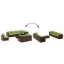 Gartenmöbel-Set, 9-teilig, mit braunen Polstern aus synthetischem Rattan. von , Gartensets - Ref: Foro24-3308206, Preis: 688,...