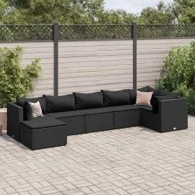 7-piece garden furniture set with black synthetic rattan cushions by , Garden sets - Ref: Foro24-3308227, Price: 523,45 €, Di...